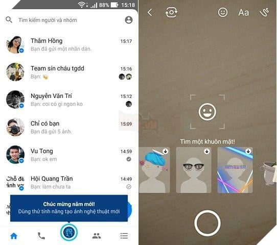 Tạo ảnh phong cách năm mới ngay trên Messenger Tạo ảnh phong cách năm mới ngay trên Messenger