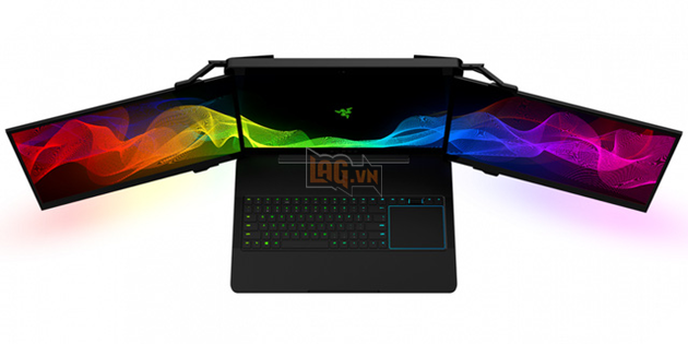 Razer gọi đó là một màn hình 12k - dù cách gọi đó về lý thuyết không hoàn toàn chính xác. Đó thực chất là 3 màn hình 4K có kích thước 17,3 inch kết hợp lại.