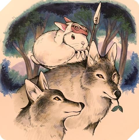 Công chúa sói Mononoke khi hóa thành thỏ (Princess Mononoke).