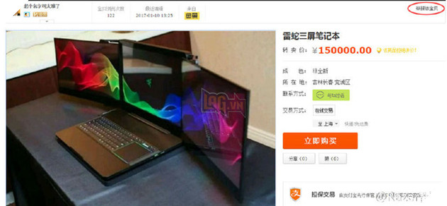 Laptop gaming 3 màn hình mới bị trộm của Razer được bày bán công khai trên mạng giá 500 triệu