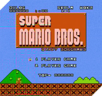 Giao diện quen thuộc của Super Mario Bros.
