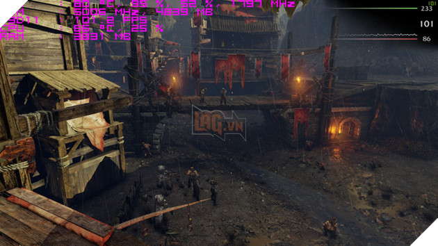 Tựa game Shadow Of Mordor với mức khung hình trung bình 108 fps khi benchmark