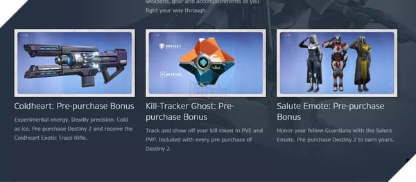 Bộ ba phần thưởng Bonus cho người đặt mua trước game Destiny 2
