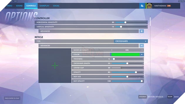 Reticle Options Overwatch