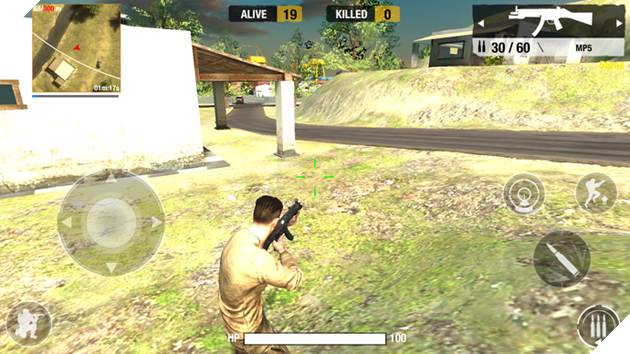 Vũ khí của game khá đa dạng, và cũng được đặt trong các căn nhà. Chỉ cần ấn nút nhặt ở giữa màn hình là có cả súng lẫn đạn, rất tiện.