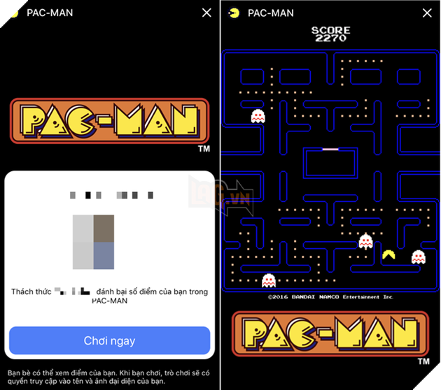 Một ví dụ điển hình như trò PAC-MAN kinh điển từng làm mưa làm gió một thời, cũng có thể được chơi ngay trên Facebook Messenger