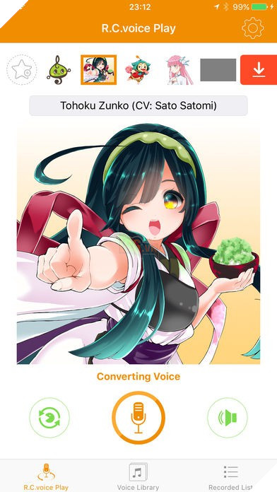 R.C. Voice - ứng dụng miễn phí trên iOS cho phép “hóa giọng” thành nữ nhân vật anime