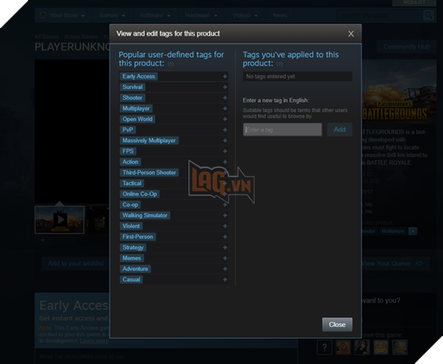 Steam cũng không xếp PUBG vào loại eSports