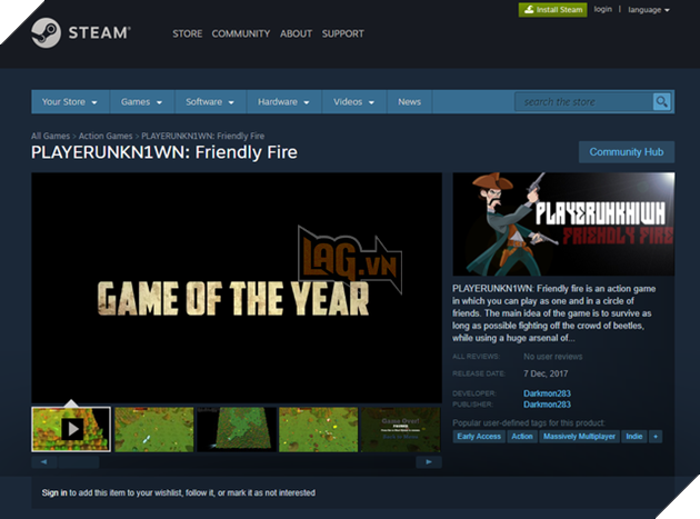 Xuất hiện tựa game nhái PUBG cực kỳ thô thiển, đặt tên là “PlayerUkn1wn”
