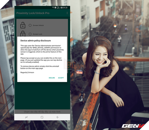 Chấp nhận các điều khoản khi sử dụng ứng dụng.