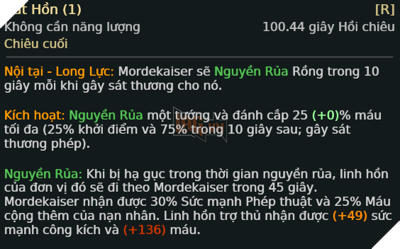 Mordekaiser bất ngờ trở thành vị tướng lỗi nhất 8.2, chỉ cần kết hợp với trang bị này, bạn có thể hút 100% máu kẻ địch trong 10 giây