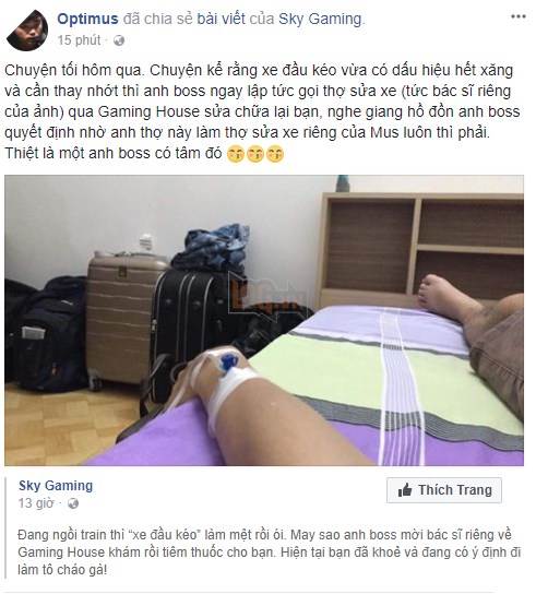 Vừa gia nhập đội tuyển mới, "Phượng Sồ" Optimus bỗng nhiên ốm nặng, team phải nhờ bác sĩ đến tận Gaming House chữa trị