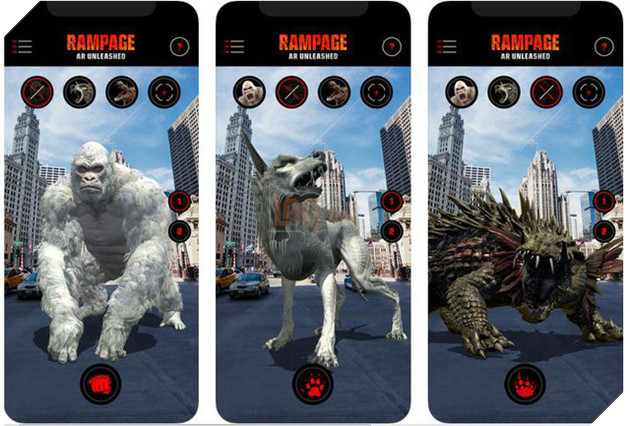 Rampage: AR Unleashed - Game thực tế ảo thú vị cho thả quái vật Rampage ra tàn phá thế giới thực