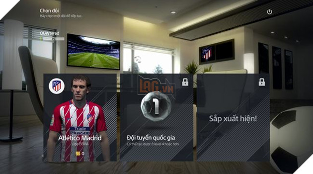 Màn hình chọn đội sau khi đăng nhập vào game