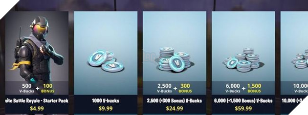 Khi so sánh với việc mua V-Bucks thông thường, mua gói Starter Pack lời hơn