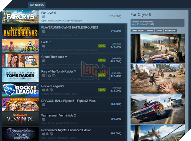 Vượt qua PUBG, Far Cry 5 đang là tựa game hot nhất trên Steam trong những ngày qua
