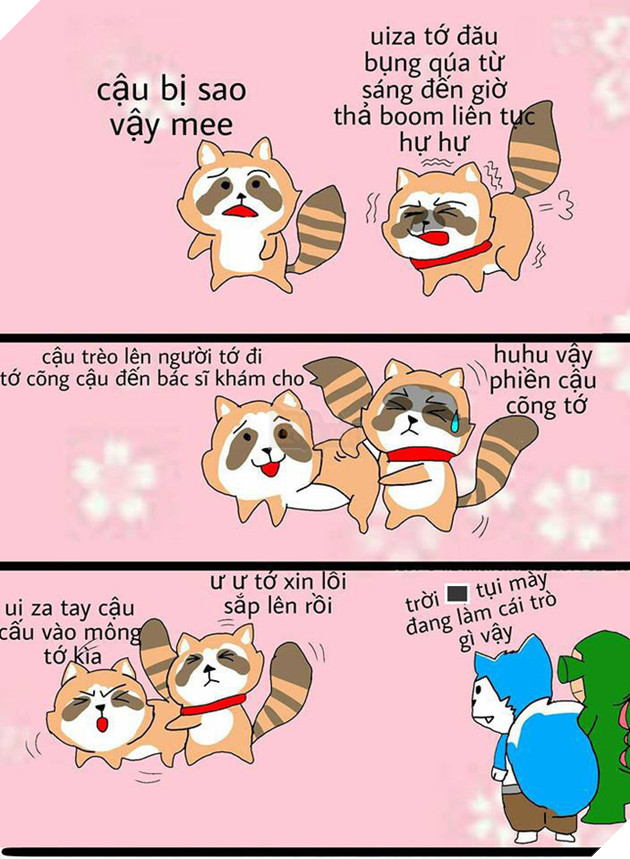Cặp chồn Tee và Mee đang làm trò kỳ quặc. (Nguồn: Comic liên quân)