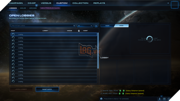 Sau khi vào game, bạn hãy chọn Custom -> Arcade -> Mod
