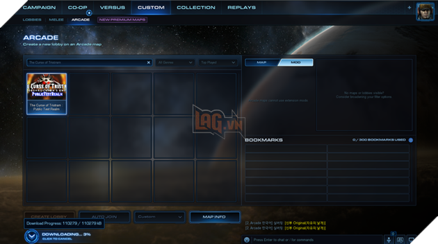 Sau khi đã tìm thấy map, bạn chọn Creat Lobby để bắt đầu game. Ở lần đầu tiên, do phải tải mod về nên bạn sẽ phải đợi 1 lúc (khoàng 10 đến 15 phút).