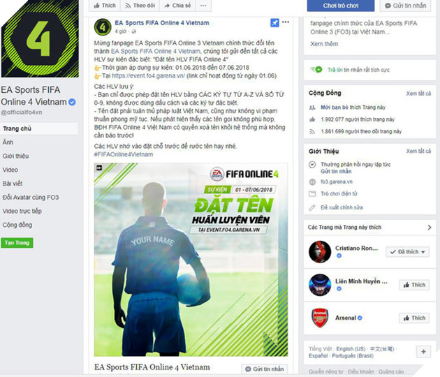 Trong một ngày chúng ta nhận đến 2 sự bất ngờ liên tiếp từ phía Fanpage FIFA