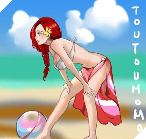 Astrid với mái tóc đỏ quen thuộc.