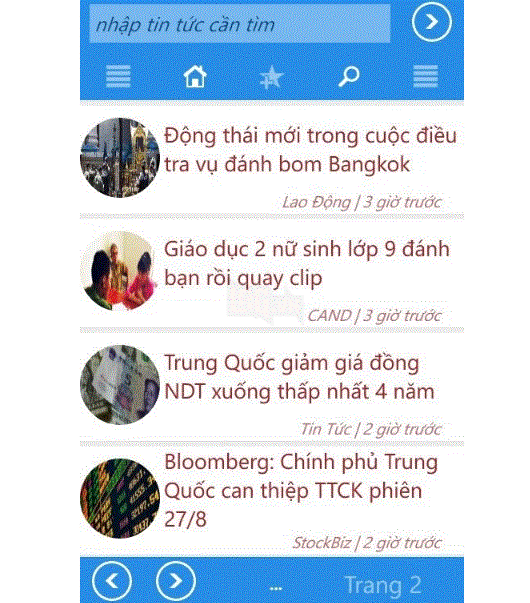 Đọc cùng lúc 40 đầu báo Việt trên Windows Phone. 
