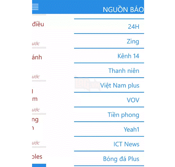 Đọc cùng lúc 40 đầu báo Việt trên Windows Phone.  2