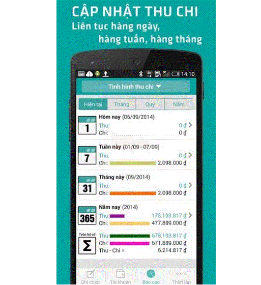 Quản lý thu chi trên Android cùng phần mềm thuần Việt MISA 