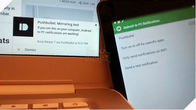 Ứng dụng Pushbullet nhận thông báo của thiết bị Android trên máy tính. 