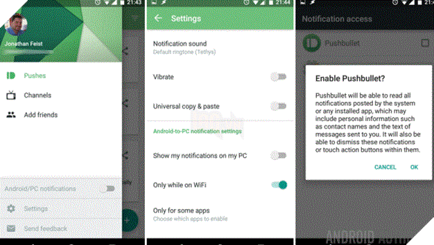 Ứng dụng Pushbullet nhận thông báo của thiết bị Android trên máy tính.  3