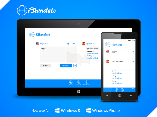 iTranslate ứng dụng dịch thuật hay cho Windows Phone 8 và Windows 8