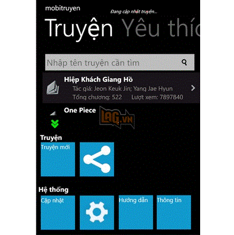 Mobi Truyện - Ứng dụng đọc truyền dành cho hệ điều hành Windows Phone 3