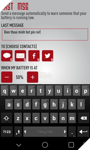 Cách gửi tin nhắn tự động khi Android sắp hết pin