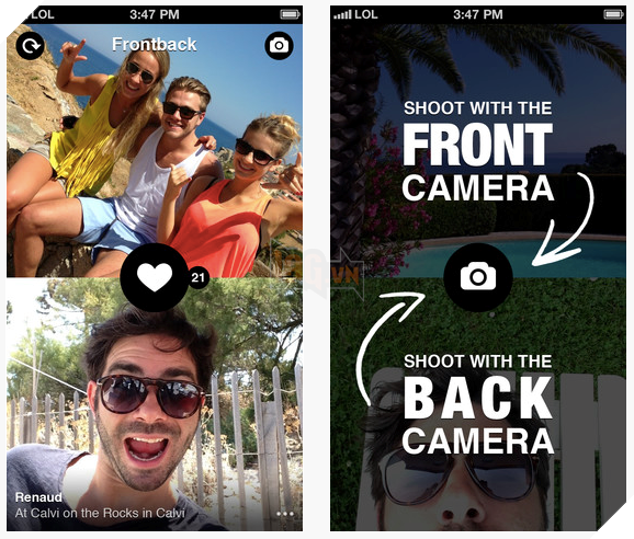 Frontback-Chụp ảnh độc đáo và không đụng hàng