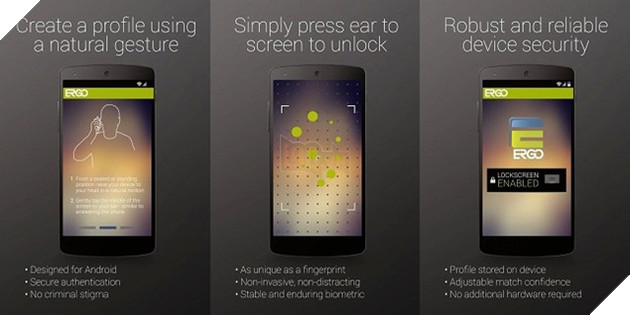  Ergo-Mở khóa điện thoại bằng tai