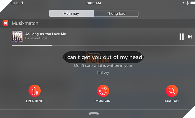 Musixmatch - Ứng dụng iOS tự tìm lời bài nhạc đang chơi
