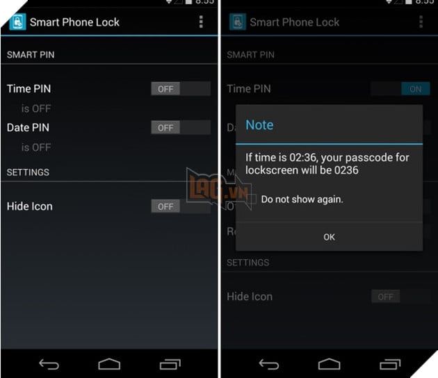 Smart Phone Lock: Thay đổi mật khẩu từng phút trên Android 3