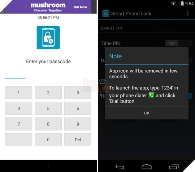 Smart Phone Lock: Thay đổi mật khẩu từng phút trên Android 4