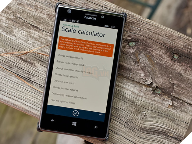 Stress Scale Calculator - ứng dụng Windows Phone chuẩn đoán stress, tâm thần.