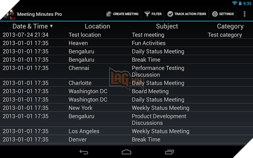 Thiết lập lịch làm việc với ứng dụng Meeting Minutes