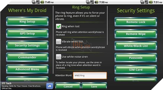 Tim Smartphone o bat cu noi dau voi ung dung Where’s My Droid Tìm Smartphone ở bất cứ nơi đâu với ứng dụng Where’s My Droid
