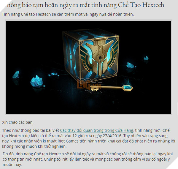 Hệ thống chế tạo Hextech: Nói KHÔNG với game thủ có hành vi xấu