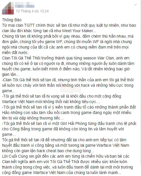 Warface: Dong loat giai tan clan de canh bao NPH ve tinh trang hack 2 Warface: Đồng loạt giải tán clan để cảnh báo NPH về tình trạng hack 2