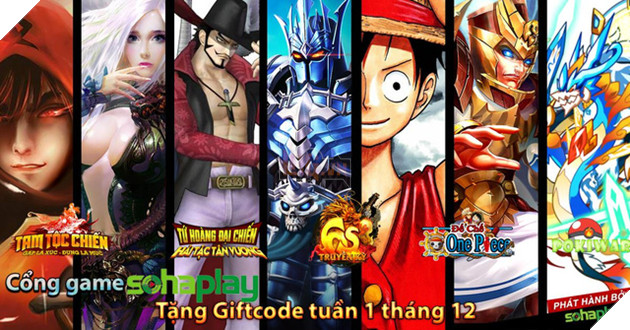 Cổng Webgame SohaPlay tặng giftcode tháng 12