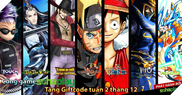 Cổng Webgame SohaPlay tặng Giftcode tuần 2 tháng 12