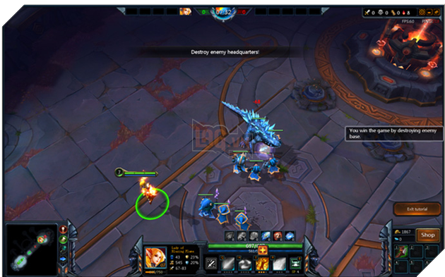 
Phần hướng dẫn sẽ kết thúc khi bạn hạ được nhà chính của đối phương.
