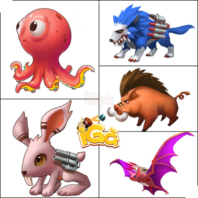 Diện mạo hoàn toàn lột xác của Đồng Đồng, Chu Chu, Nhảy Nhót, Gâu Gâu, Phi Phi: 5 chú pet quen thuộc với các xạ thủ iGà