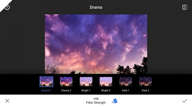 Bộ lọc Drama sẽ đem đến độ tương phản mạnh mẽ hơn cho tác phẩm của bạn