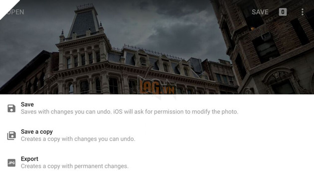 Bạn có thể lưu lại tiến độ để tiếp tục chỉnh sửa sau đó