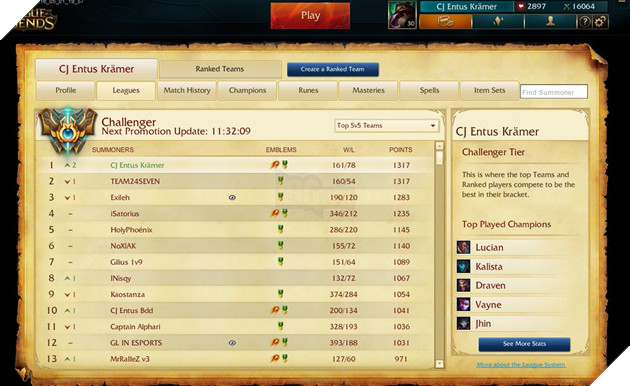 LMHT: Game thủ chuyên nghiệp 16 tuổi đứng đầu rank Thách Đấu Tây Âu 3